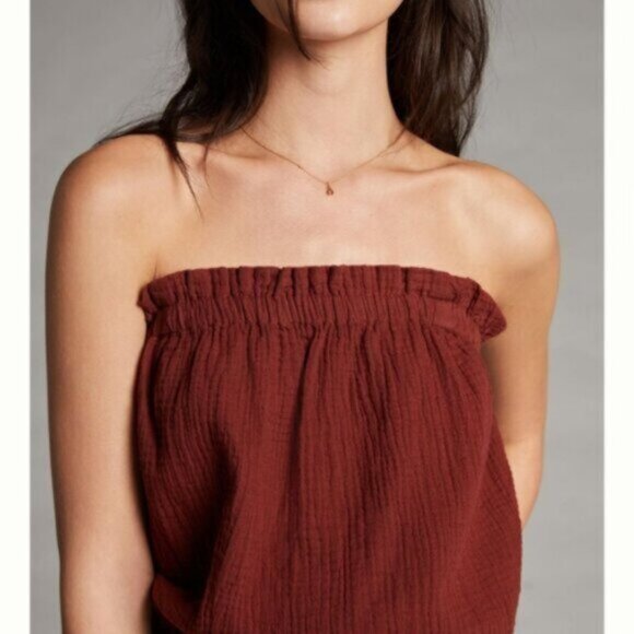 Anthropologie April GauzyTank Crimson Sz Small NWT - Picture 11 of 12